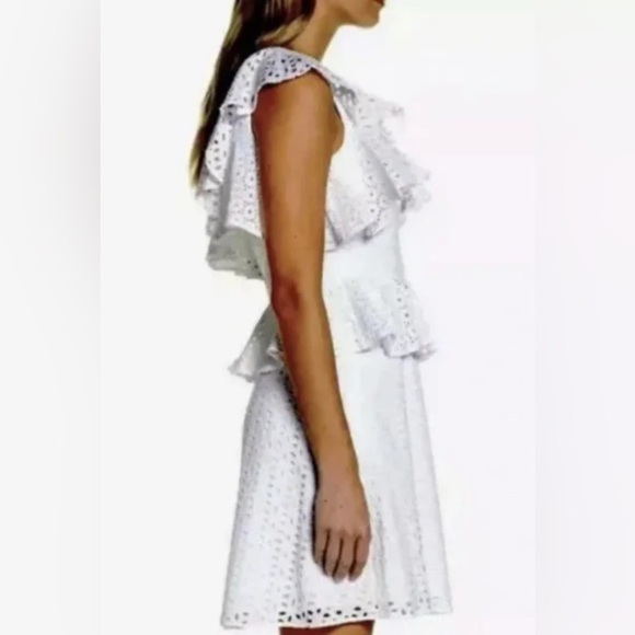 LILLY PULITZER Josey One Shoulder Tier Eyelet Dress in White Size 6 - Picture 2 of 12